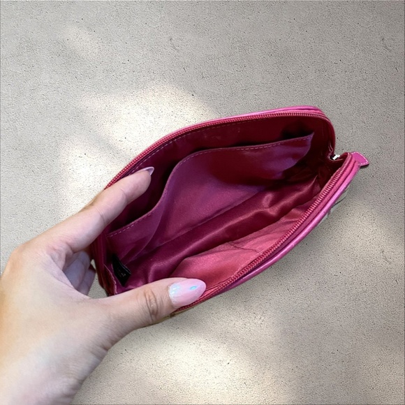 !! SOLD DO NOT BUY !! Vtg Coach Plaid Pink Magenta Spellout Logo Poppy Pouch - Picture 4 of 4